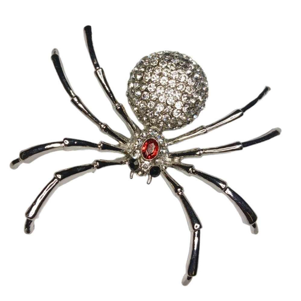 Bling Spider Pin Rhinestone Brooch